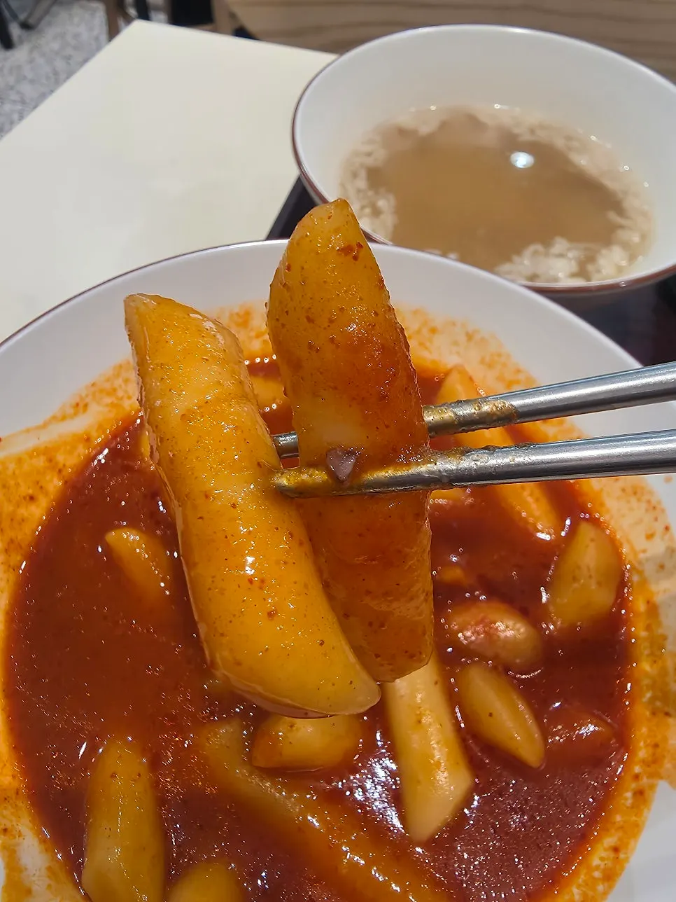Close-up of red-sauce Hyeonseonine tteokbokki