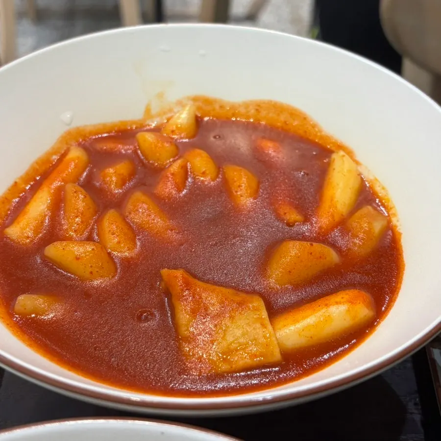 Red tteokbokki ordered spicy