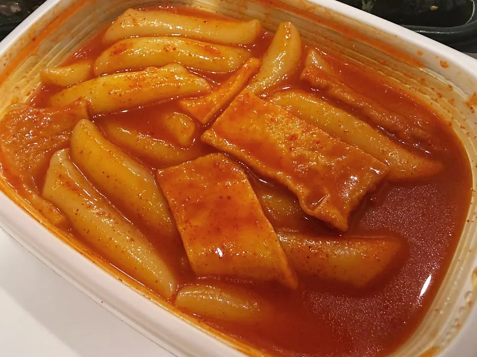 Tteokbokki broth spooned up
