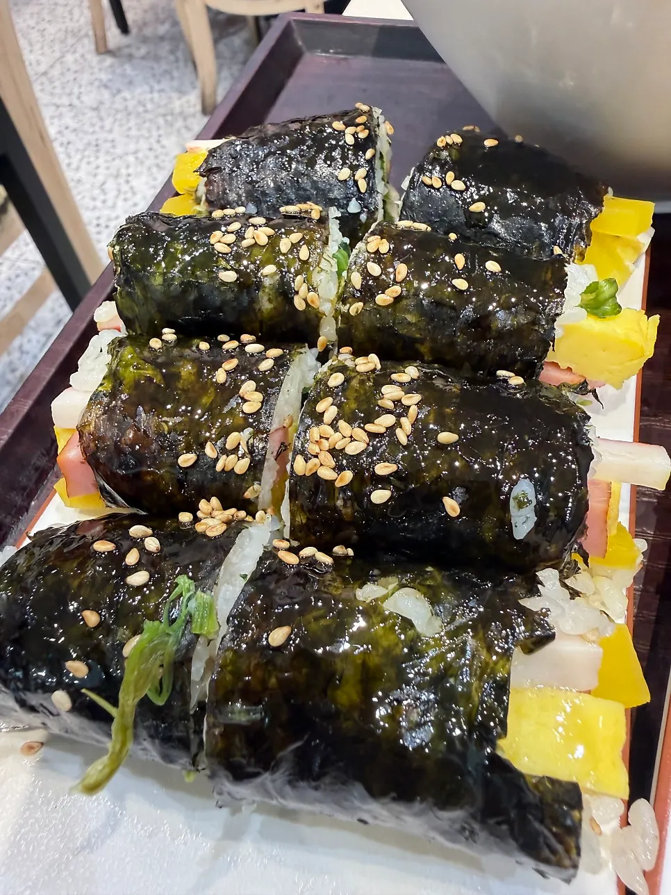 찰진 순대 한 점 클로즈업