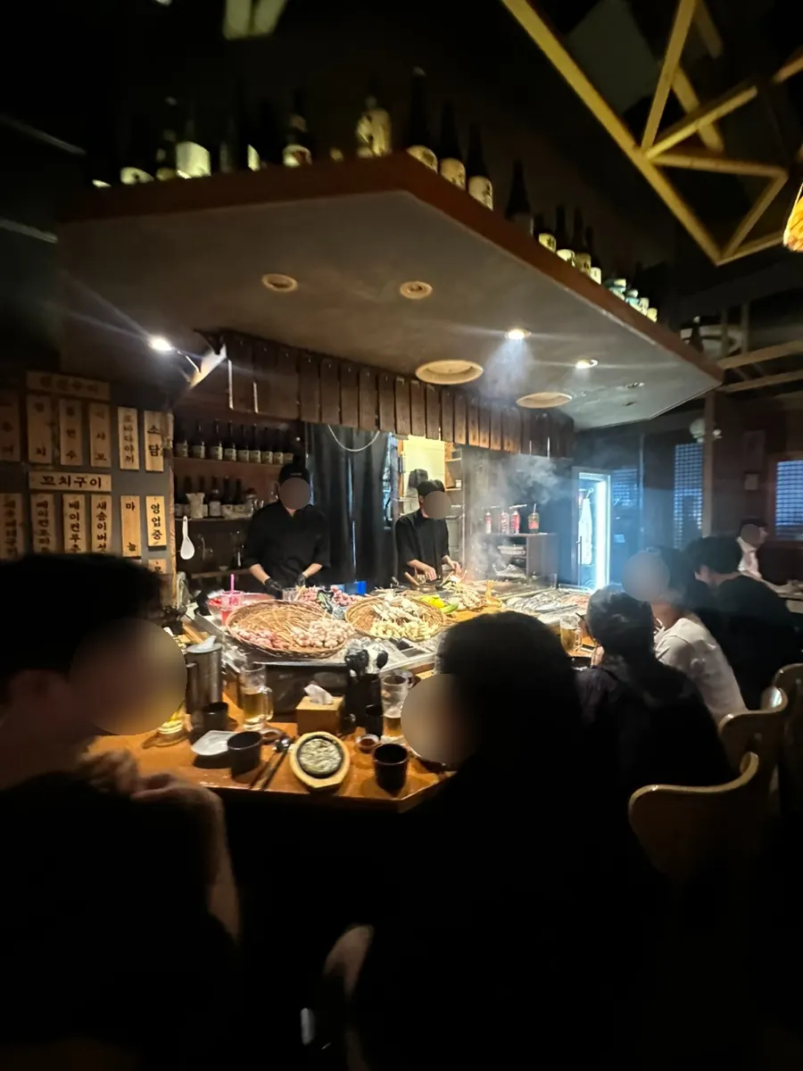 Interior of the Yeouido Station izakaya packed with weekday evening customers