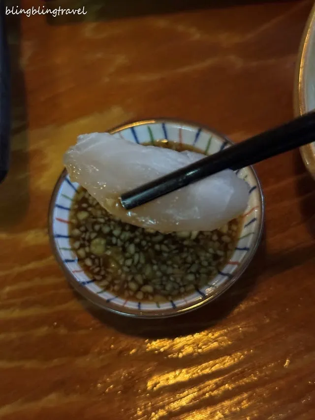 Close-up of soft salmon sashimi