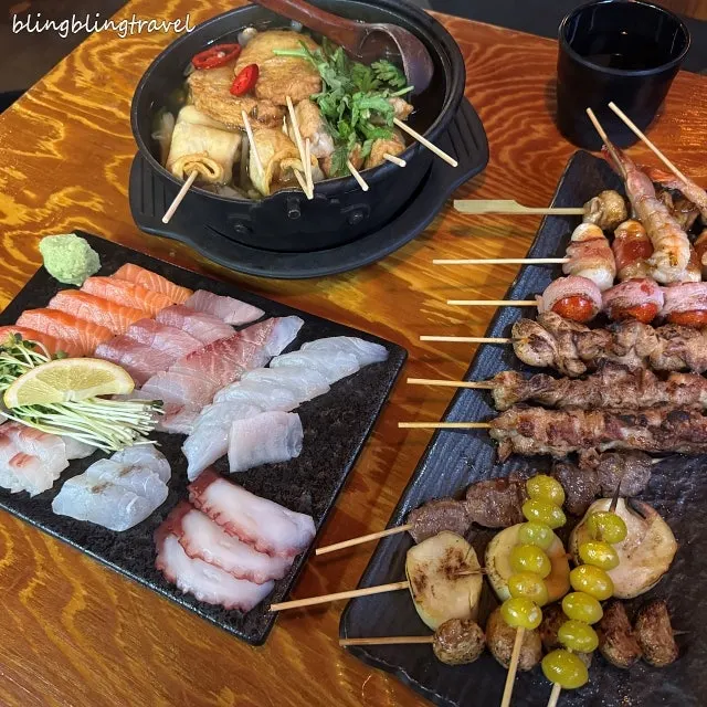 The table after finishing the izakaya meal