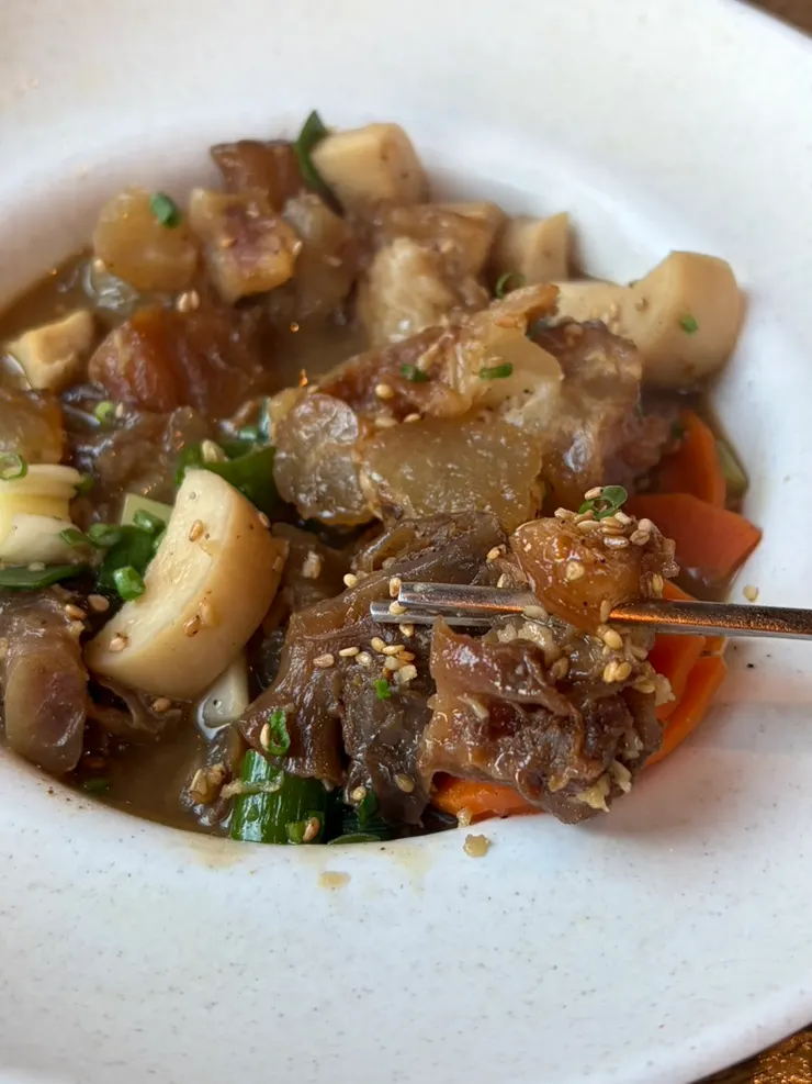 Leftover shoyu suji jorim
