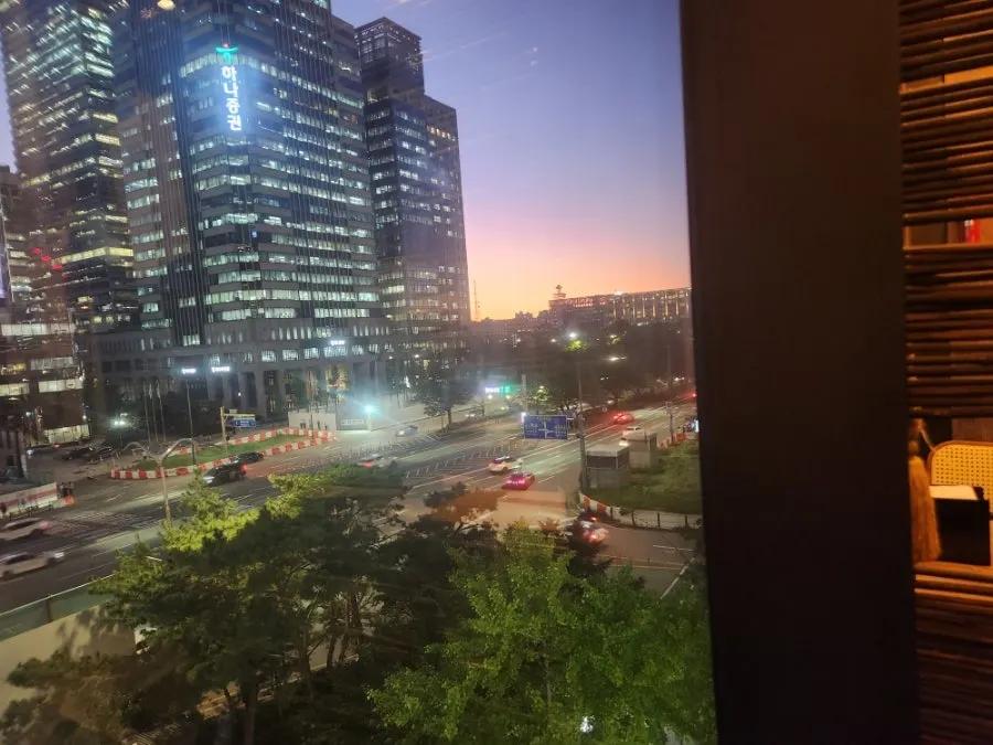 View of the Yeouido sunset from the window seat