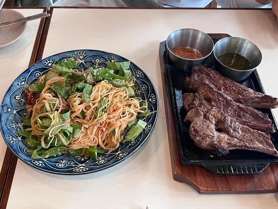 양갈비 단면과 구움색