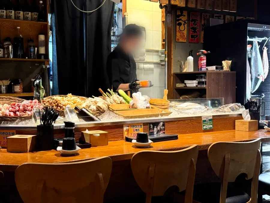 조리 모습이 보이는 바 좌석