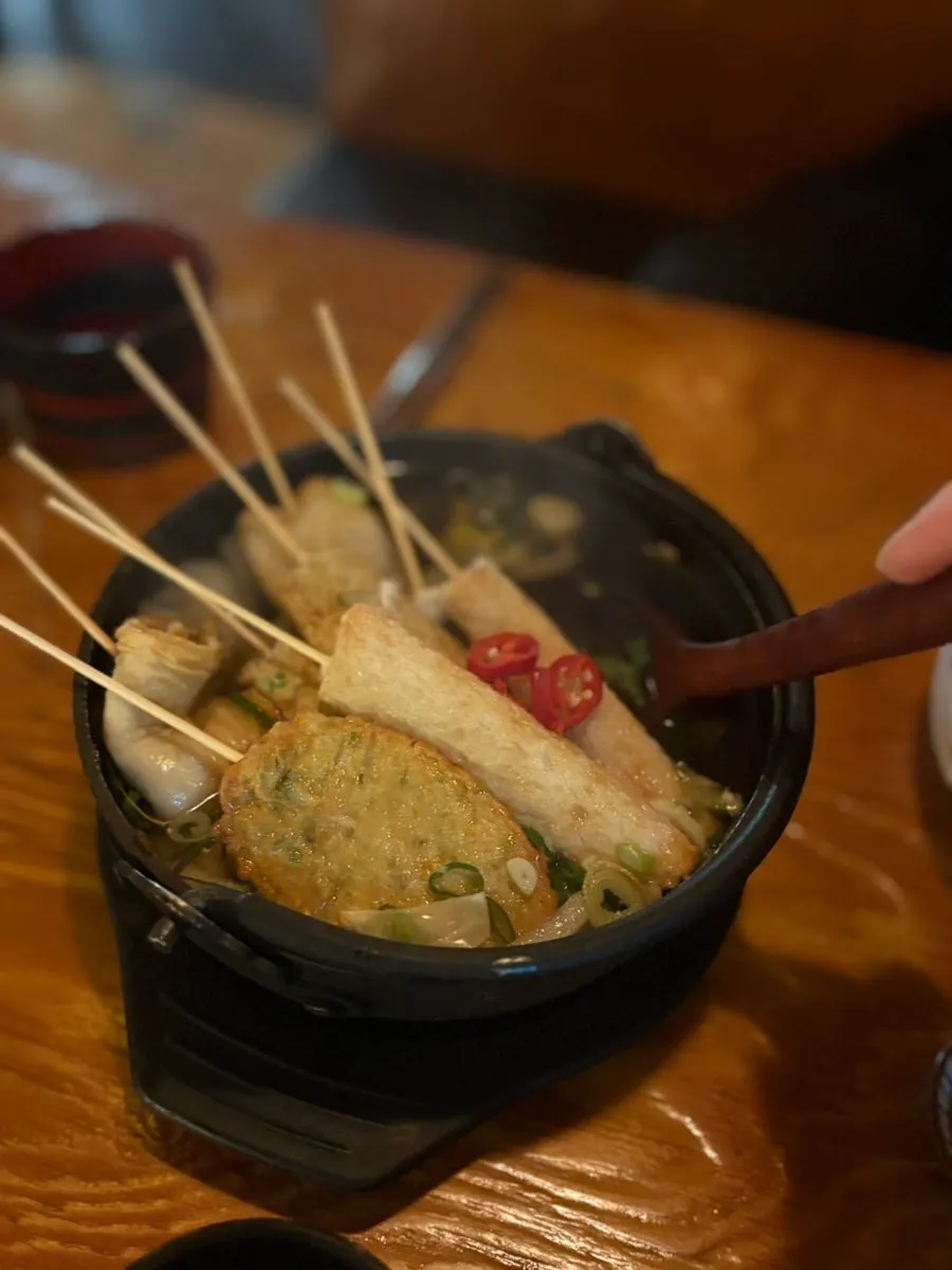 Generously portioned odeng nabe