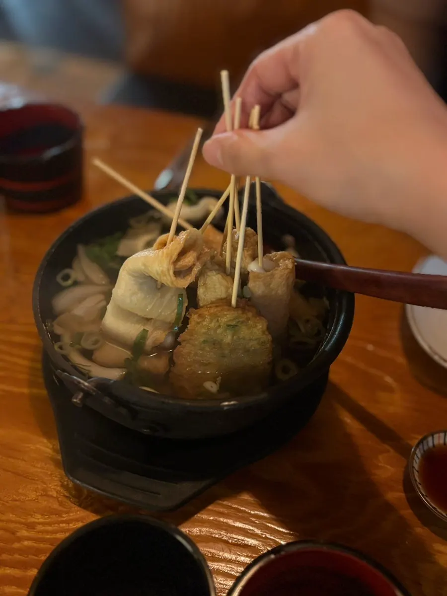 Hot pot filled with various types of odeng