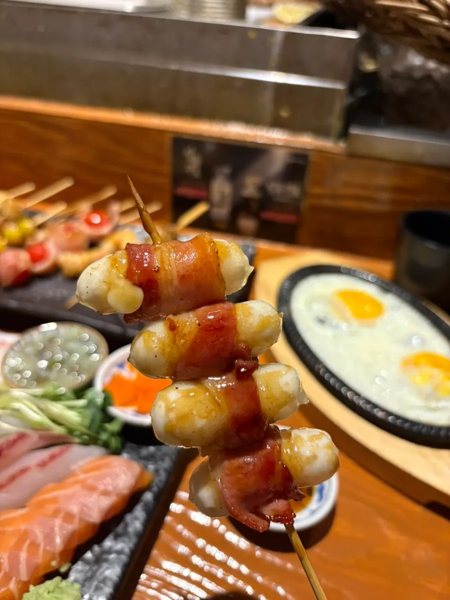 베이컨치즈떡 꼬치 클로즈업
