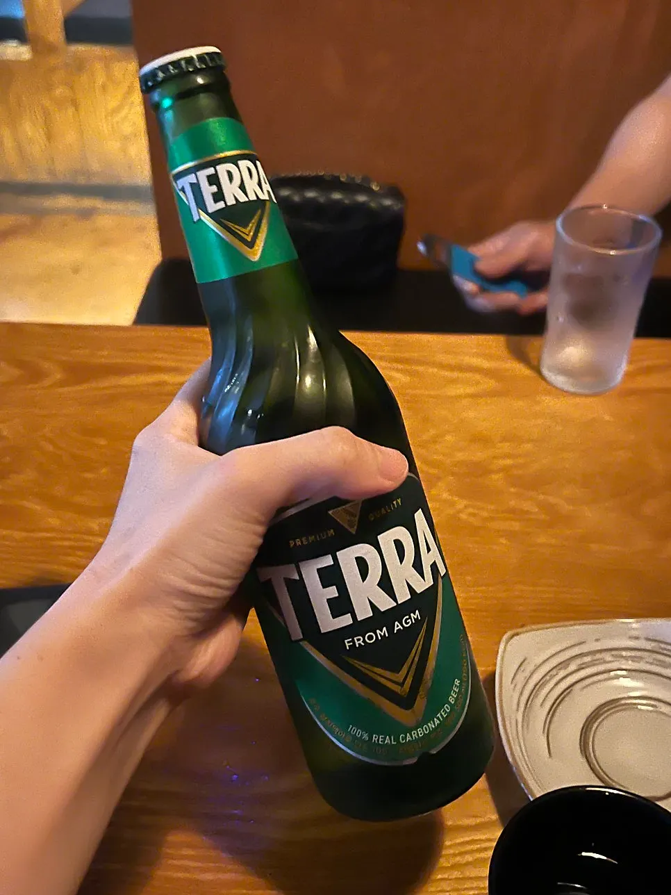 Fried egg with a glass of beer