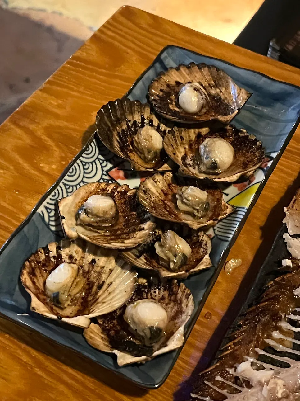 Grilled scallops served at the end of the set