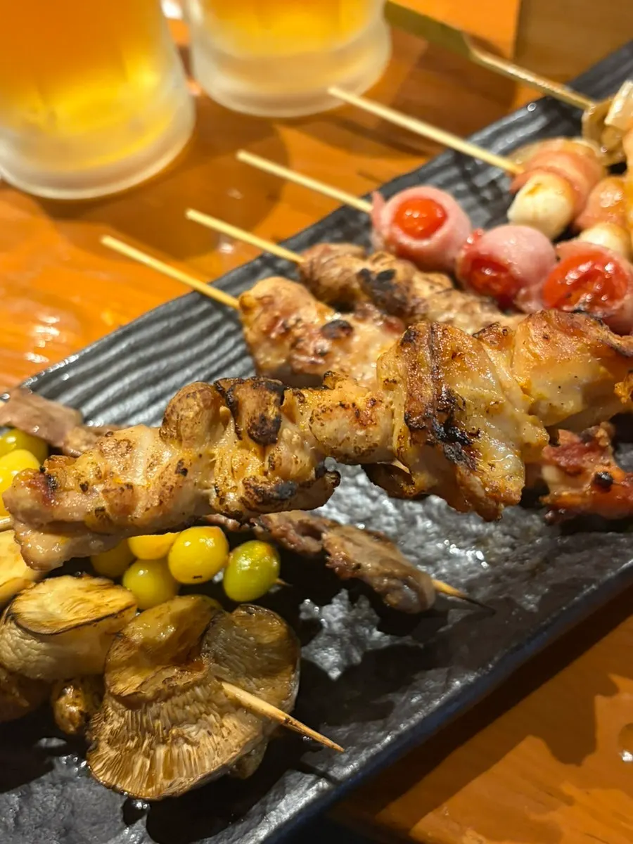 Skewer showing a juicy interior