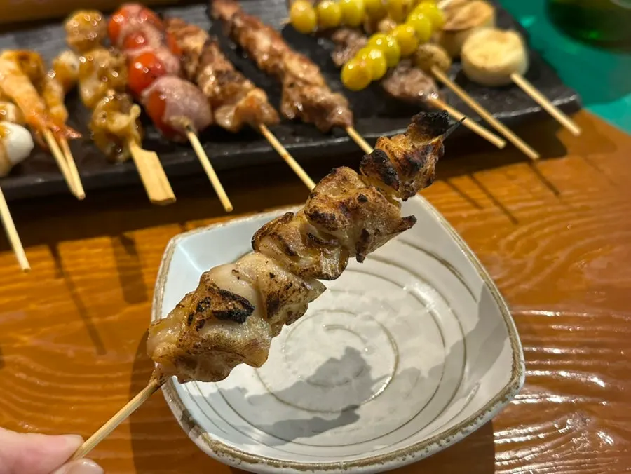 Chicken skewer from the assorted skewer platter