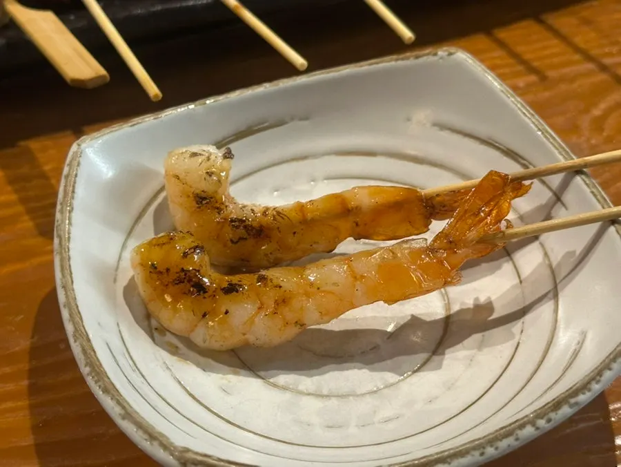 Shrimp skewer from the assorted skewer platter