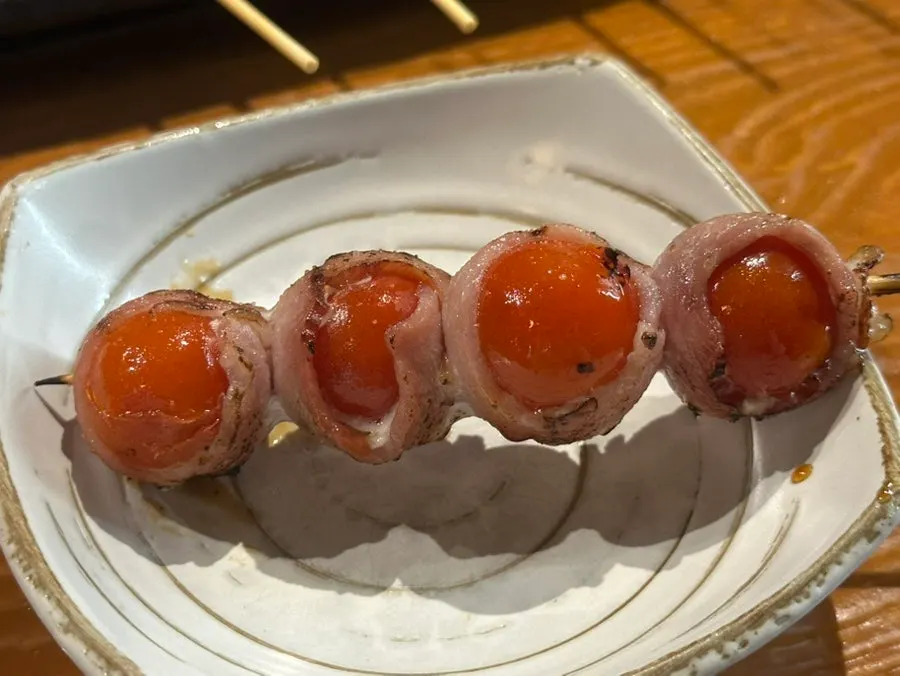 Bacon-tomato skewer from the assorted skewer platter