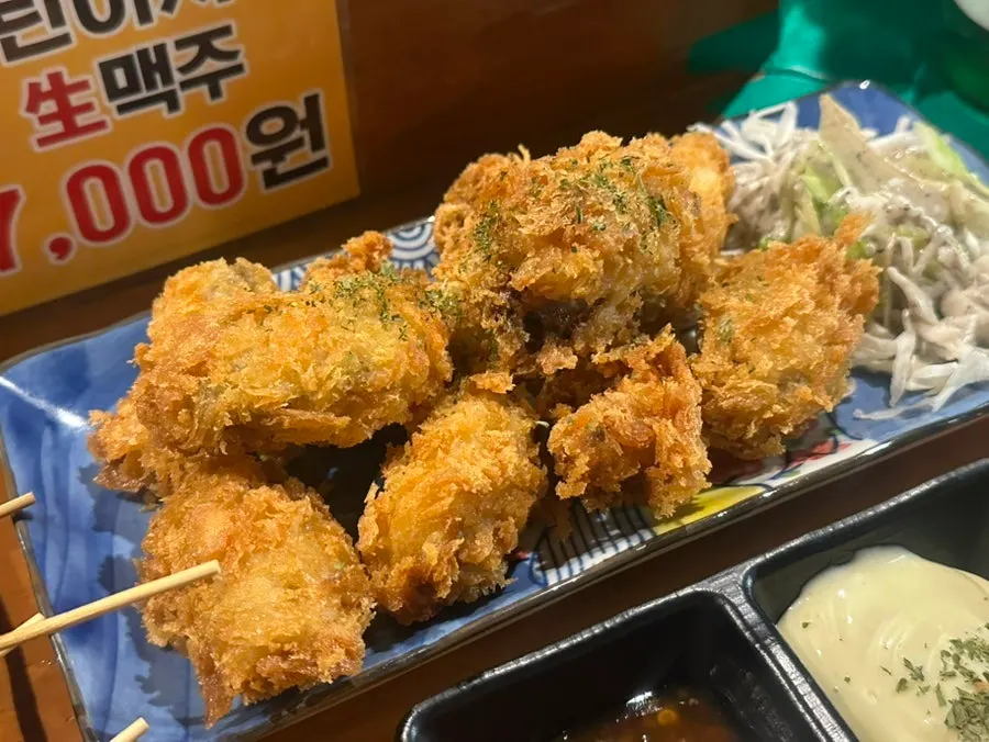 A plate of ordered oyster fritter