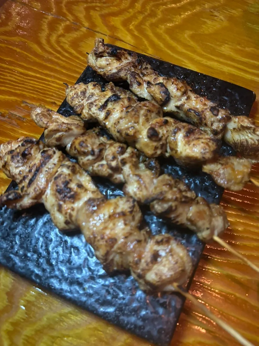 Moist flesh inside the grilled mackerel