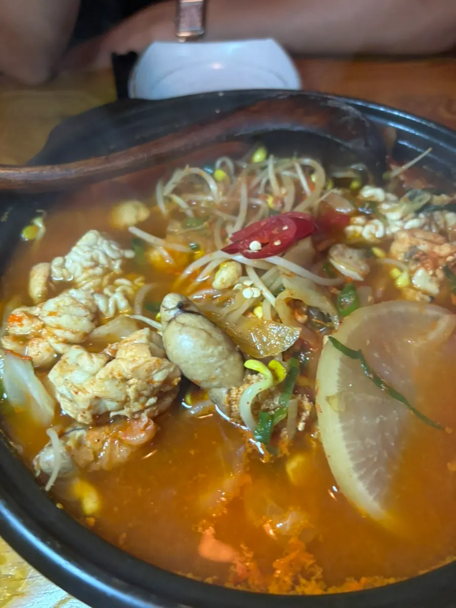 Pot of roe stew before boiling