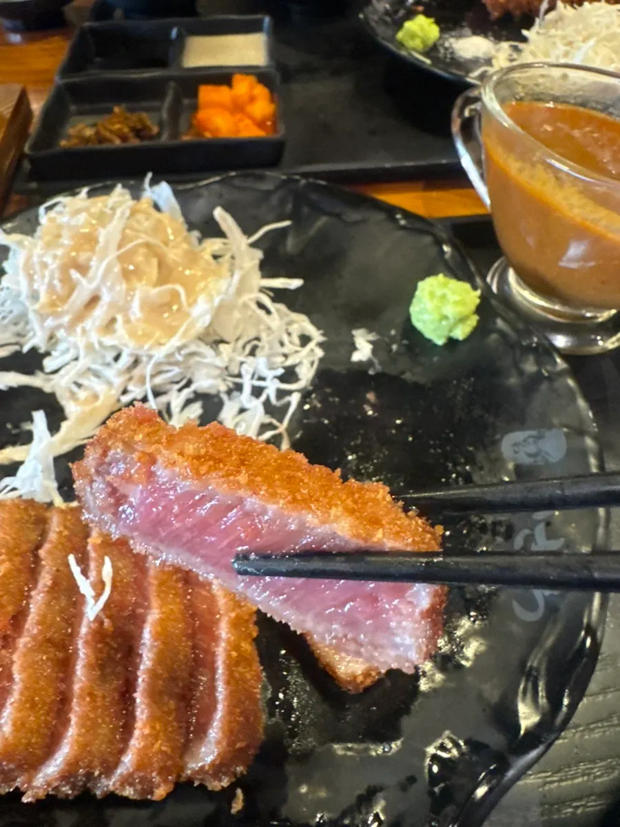 Gyukatsu and curry rice combination
