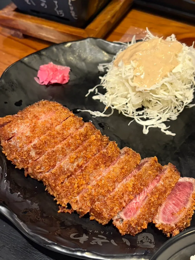 화로에 올린 규카츠 조각