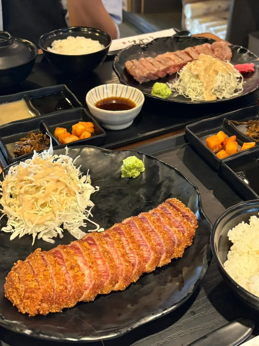 Steki set and gyukatsu set menu