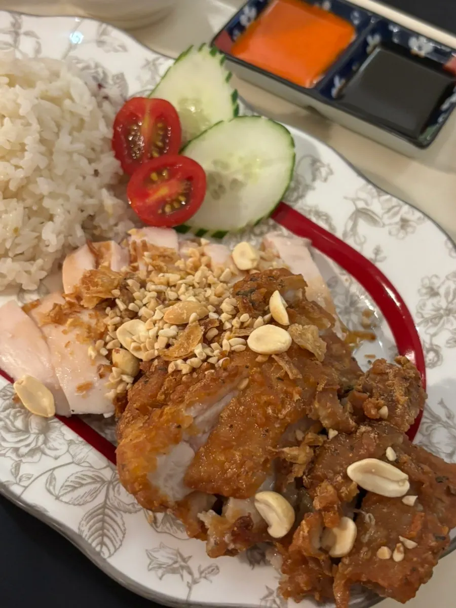 Half chicken cutlet and half sous-vide chicken breast