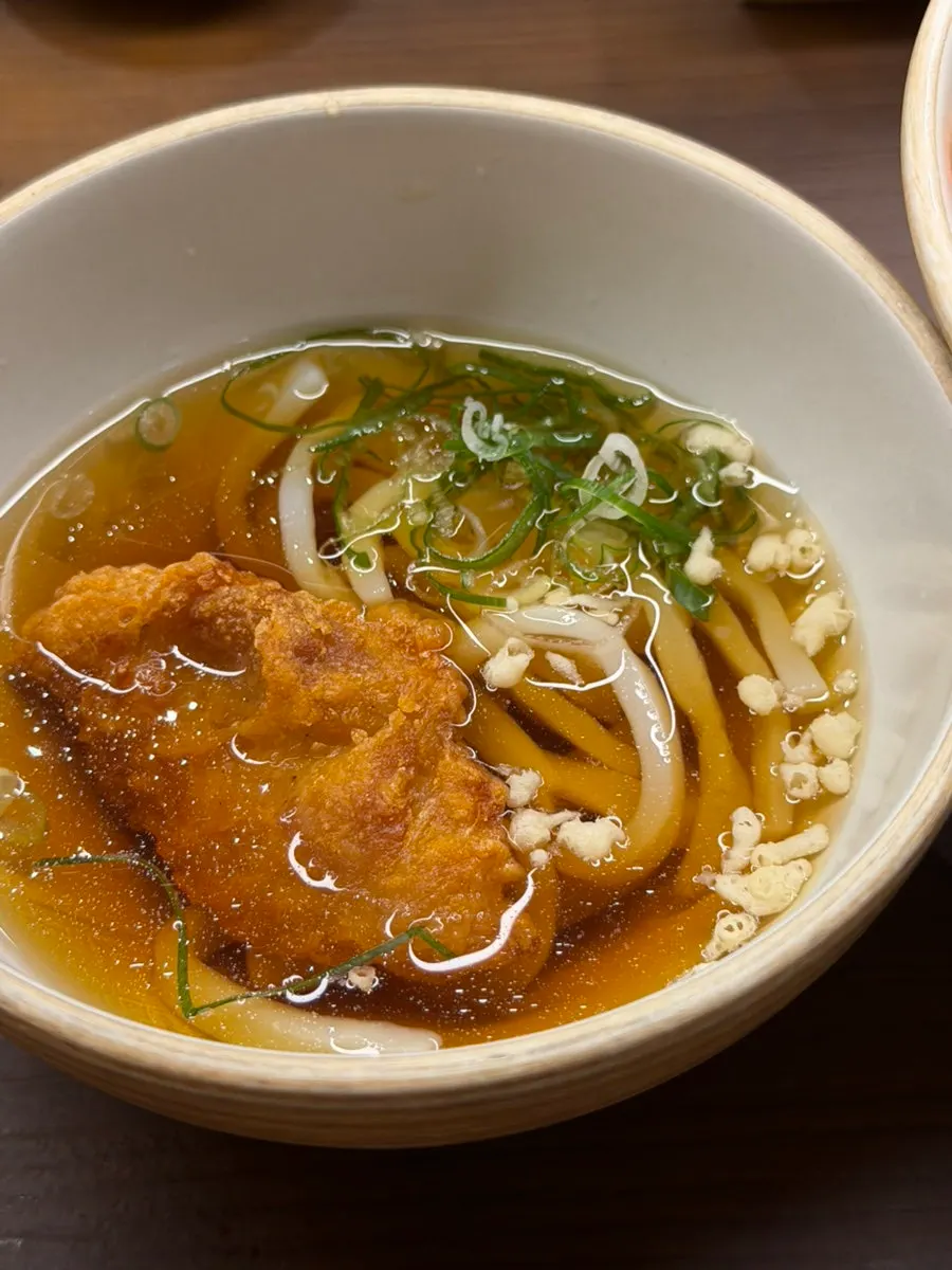 Chicken karaage and noodle dish set