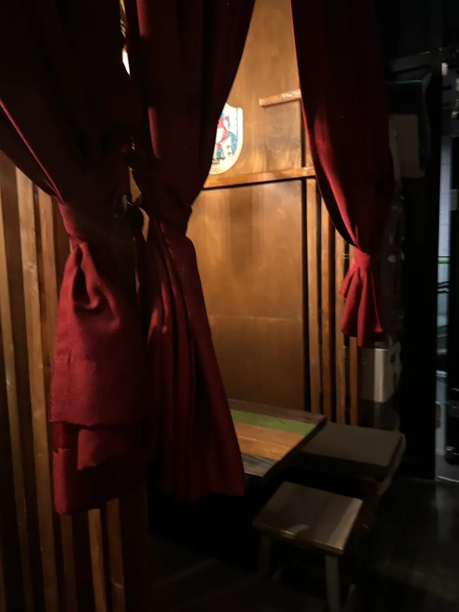 Izakaya interior with soft lighting
