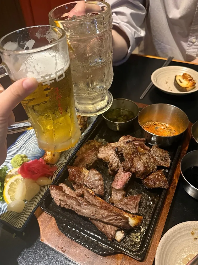 Lamb and grilled mero bar snacks