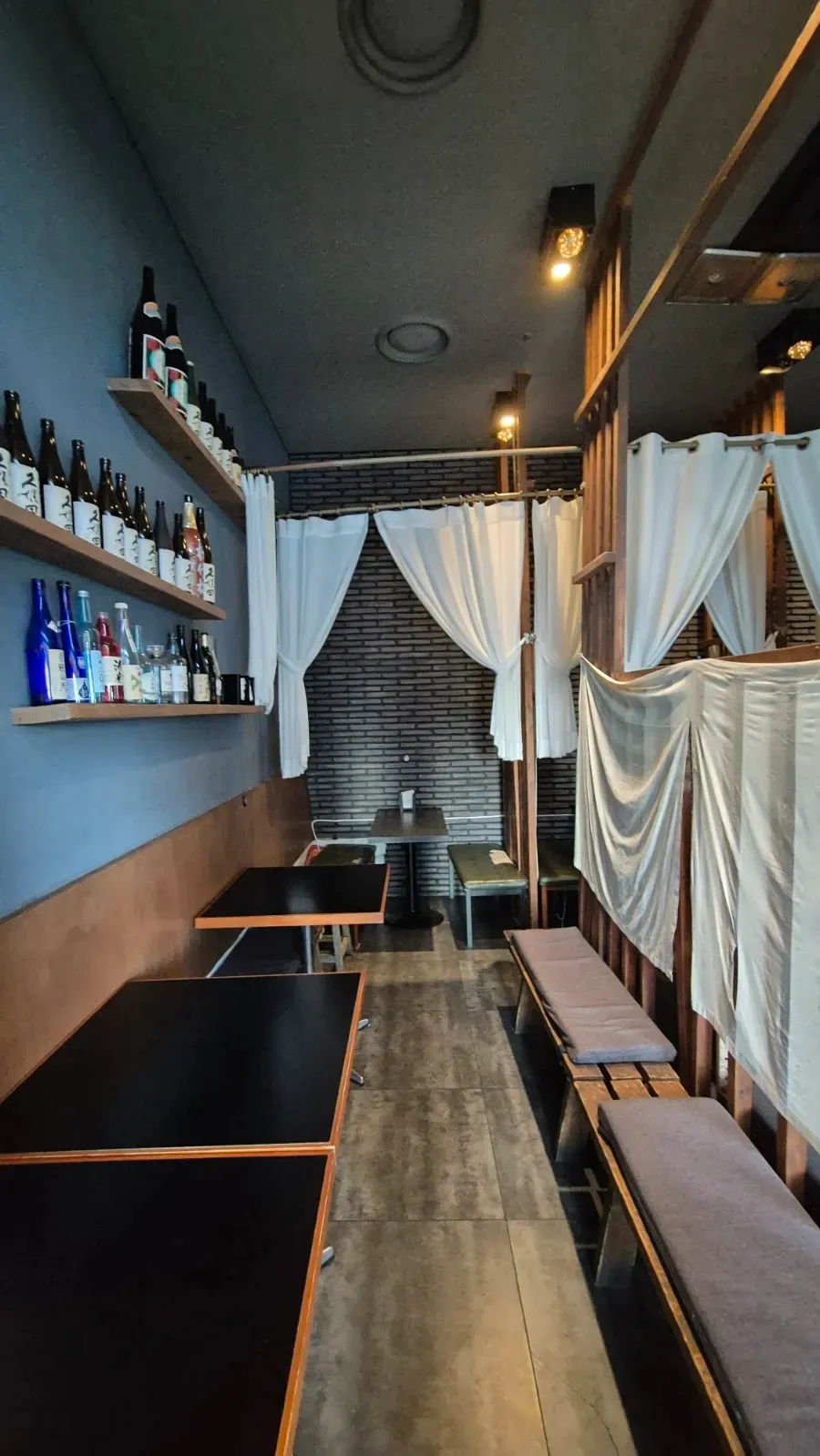 Private, room-like seating inside the restaurant