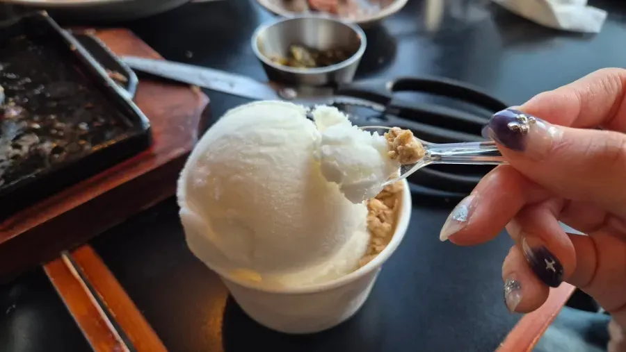 Yogurt ice cream after the lamb meal