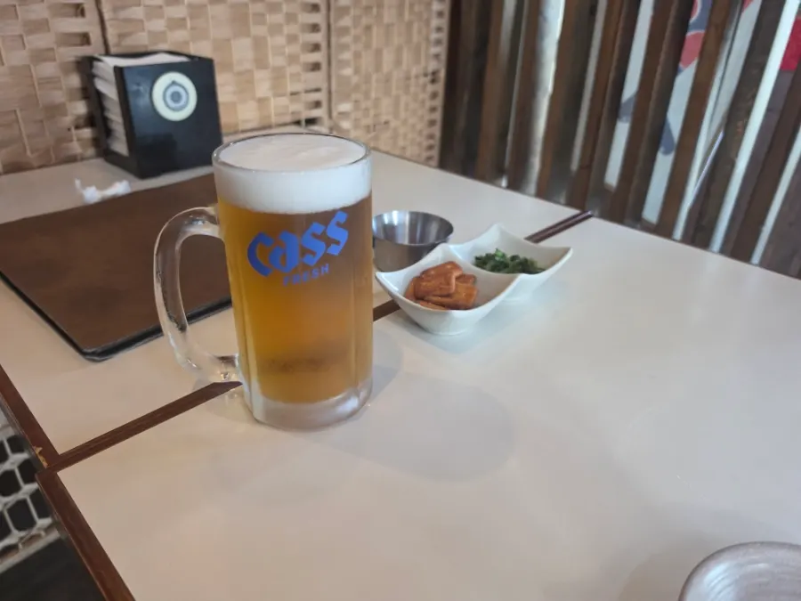 A glass of draft beer at Nani Yeouido Branch