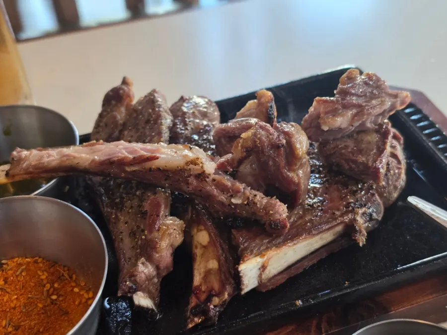 Lamb shoulder rack with bone only on one side