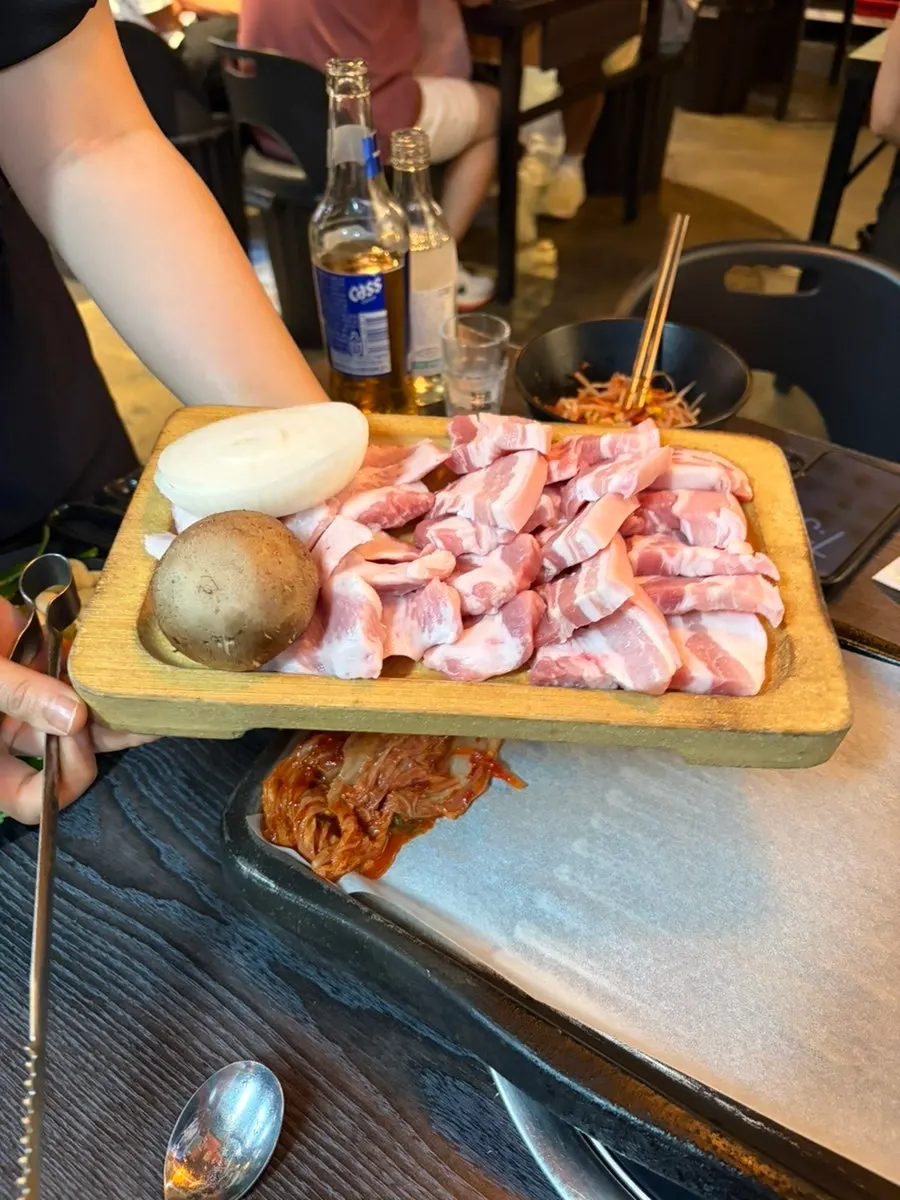 Menu at a Korean barbecue restaurant in Yeouido