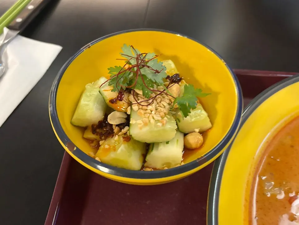 Cucumber muchim with peanuts and cilantro