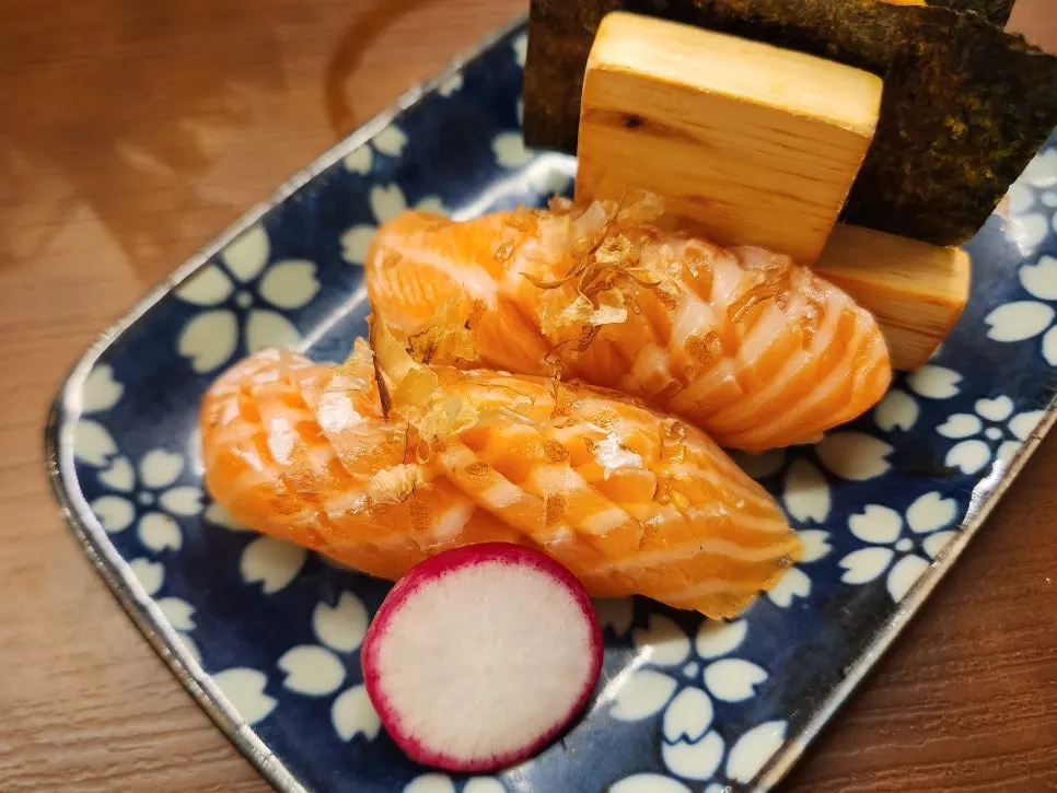 Additionally ordered salmon belly sushi