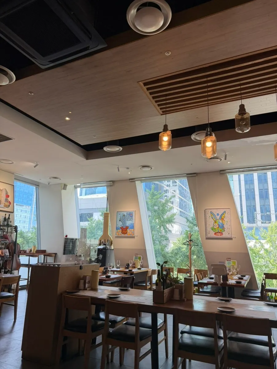Interior with floor-to-ceiling window and modern design