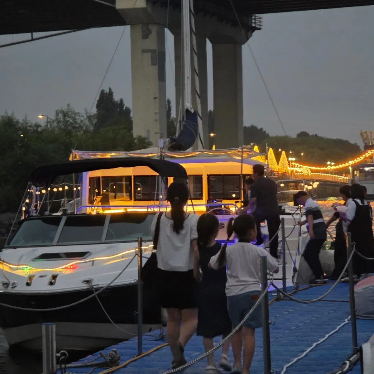 Han River scenery with bridges and the city
