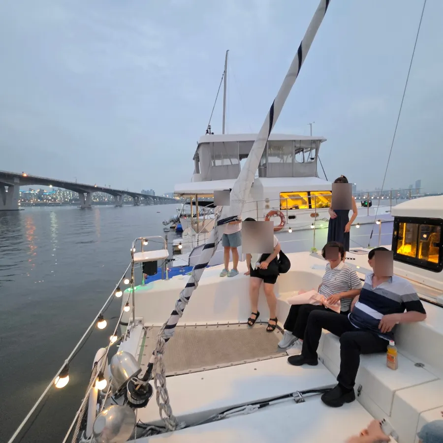 The Han River as a photo backdrop from the yacht