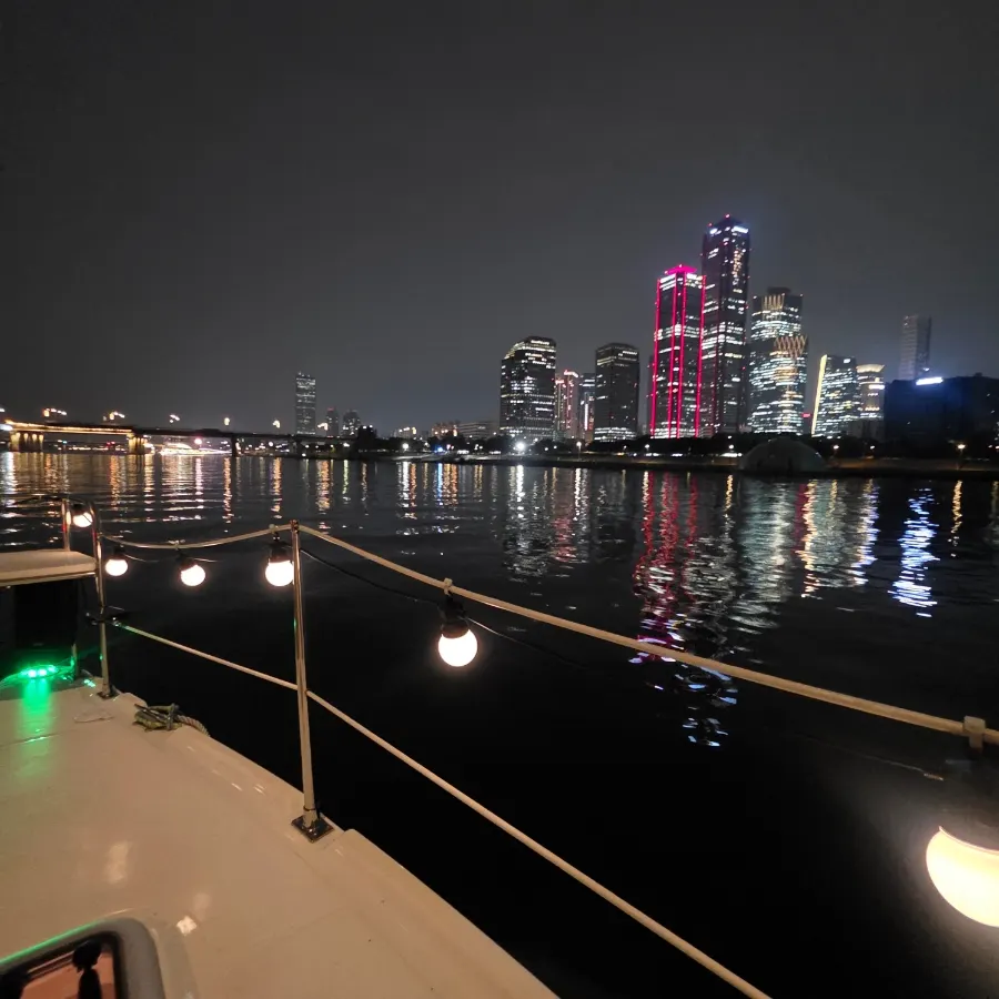 A yacht tour moment shared with a companion and conversation