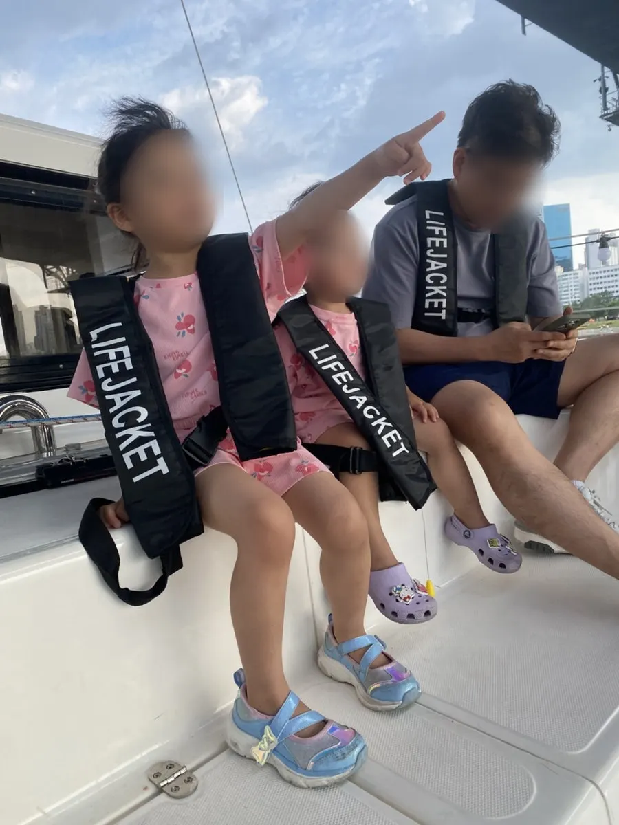 Enjoying time on a Han River yacht from the hammock