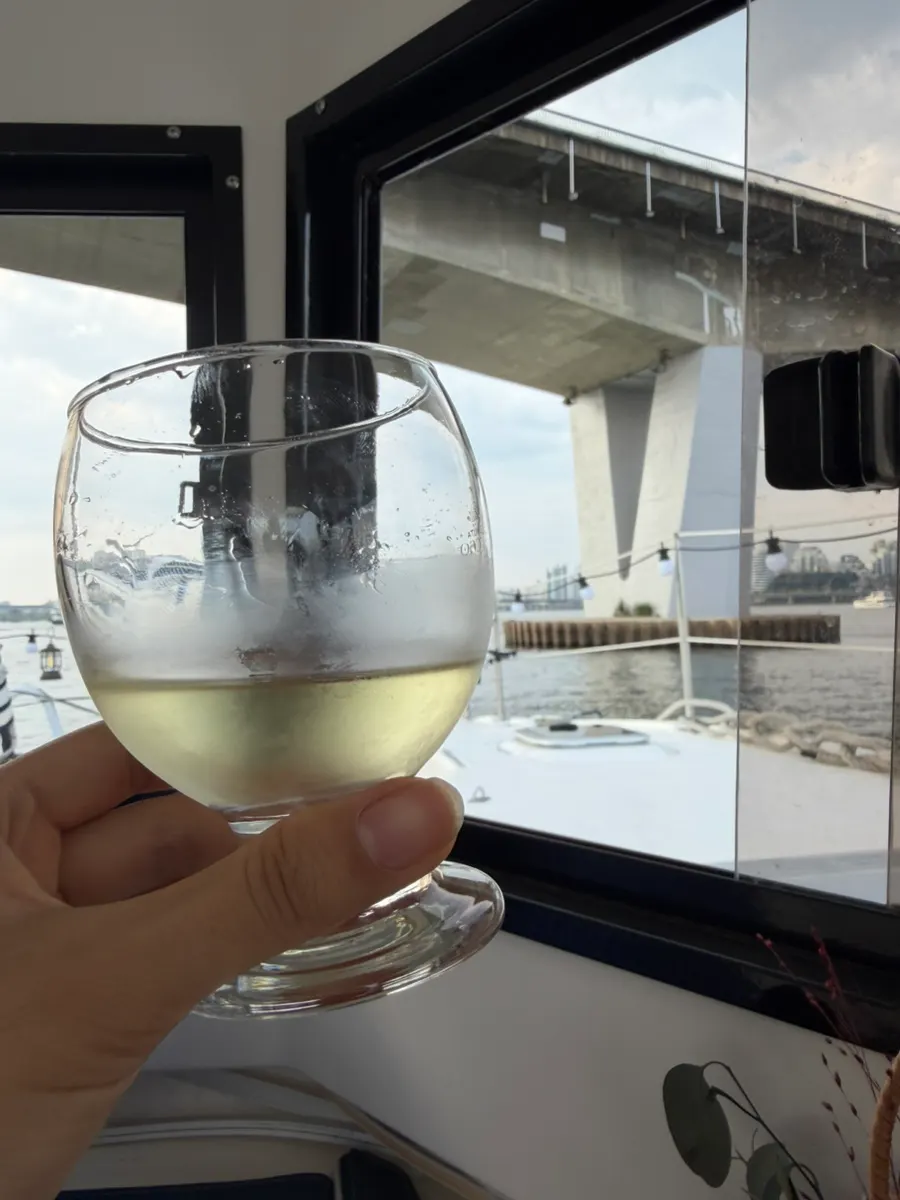 Han River yacht scenery during night-view hours
