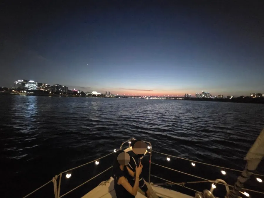 Wine on the yacht while watching the sunset