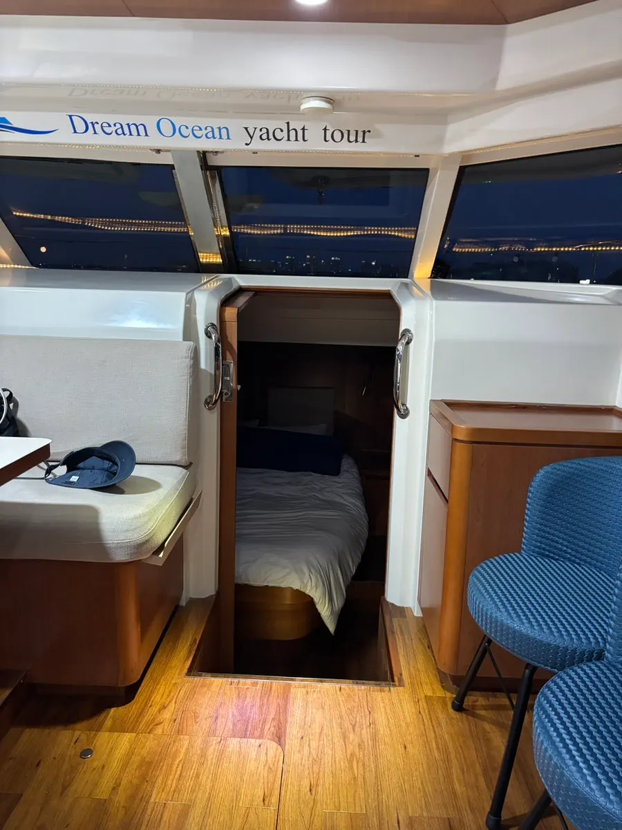Neatly maintained interior of the yacht's first floor