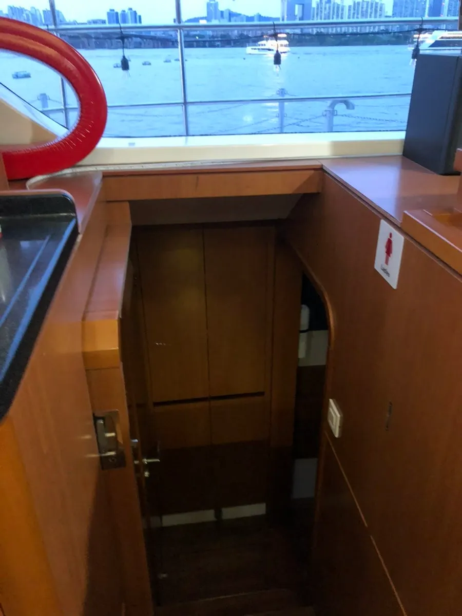 Restroom inside the yacht's first floor