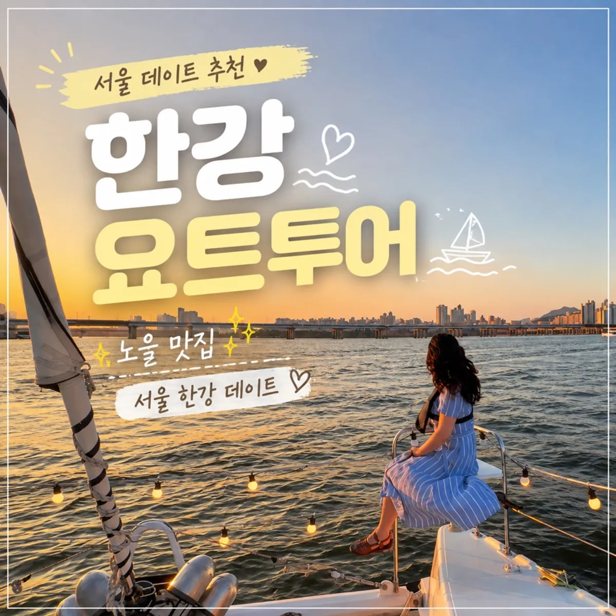Han River night-view yacht tour scenery