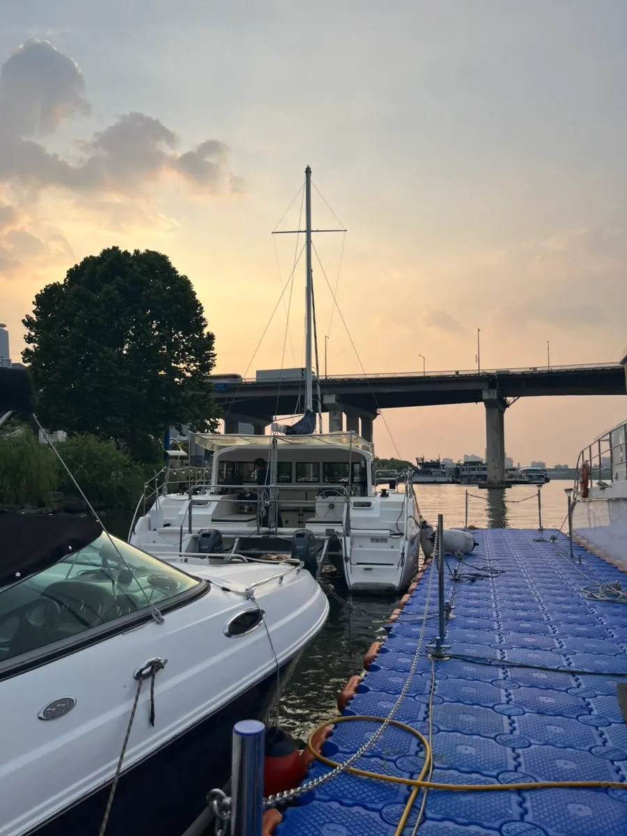 Filling out the boarding declaration form and the yacht