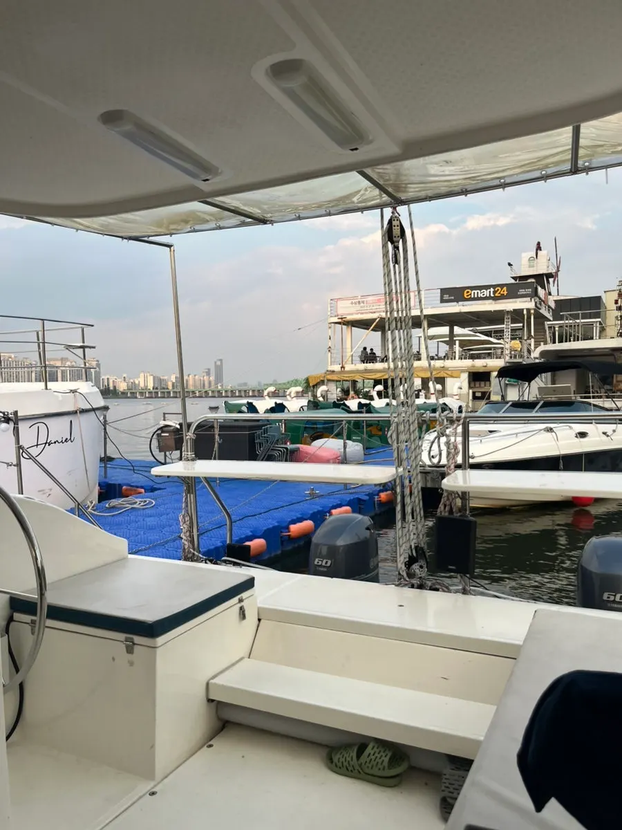 Neatly maintained yacht relaxation space
