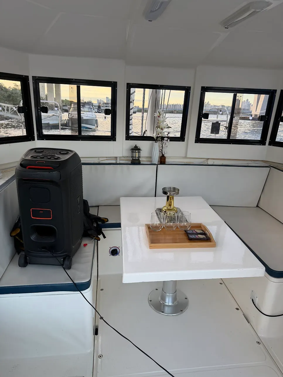 Wine enjoyed on the yacht while watching the sunset